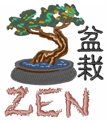Zen Bonsai Machine Embroidery Design