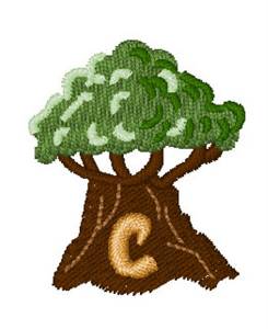 Picture of Trees Font C Machine Embroidery Design