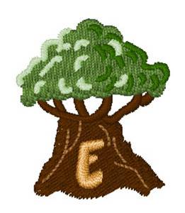 Picture of Trees Font E Machine Embroidery Design