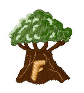 Picture of Trees Font F Machine Embroidery Design