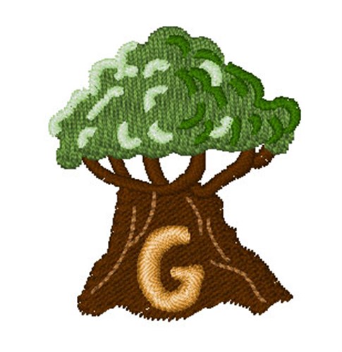 Trees Font G Machine Embroidery Design