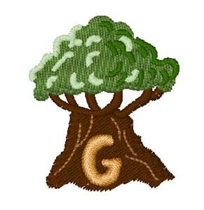 Picture of Trees Font G Machine Embroidery Design