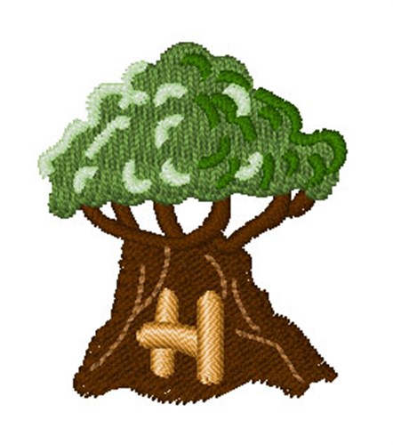 Trees Font H Machine Embroidery Design