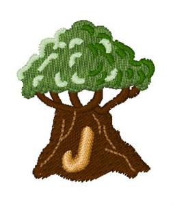 Picture of Trees Font J Machine Embroidery Design