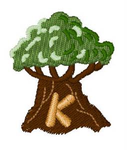 Picture of Trees Font K Machine Embroidery Design