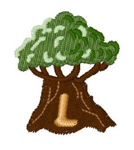 Picture of Trees Font L Machine Embroidery Design