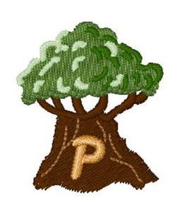 Picture of Trees Font P Machine Embroidery Design