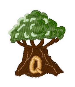 Picture of Trees Font Q Machine Embroidery Design