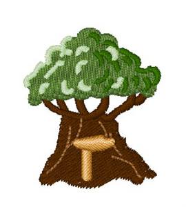 Picture of Trees Font T Machine Embroidery Design