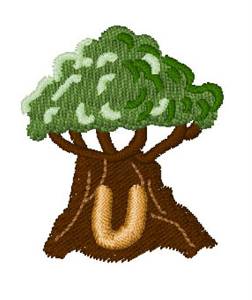 Picture of Trees Font U Machine Embroidery Design