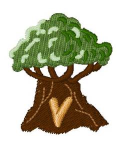 Picture of Trees Font V Machine Embroidery Design
