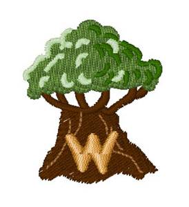 Picture of Trees Font W Machine Embroidery Design