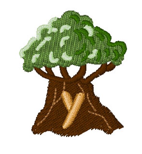 Trees Font Y Machine Embroidery Design