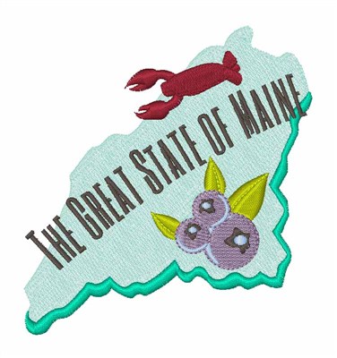 Great State of Maine Machine Embroidery Design