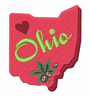 Heart Ohio Machine Embroidery Design