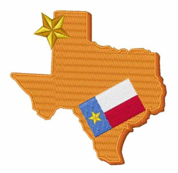 Picture of Flag Texas Machine Embroidery Design