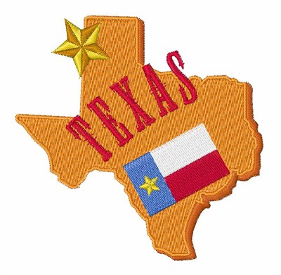 Texas Flag Star Machine Embroidery Design