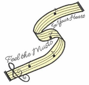 Picture of Feel The Music Machine Embroidery Design