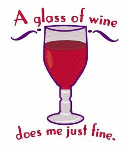 Picture of Glass Of Wine Machine Embroidery Design
