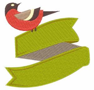 Picture of Bird On Banner Machine Embroidery Design