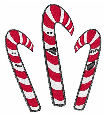 Funny Candy Canes Machine Embroidery Design