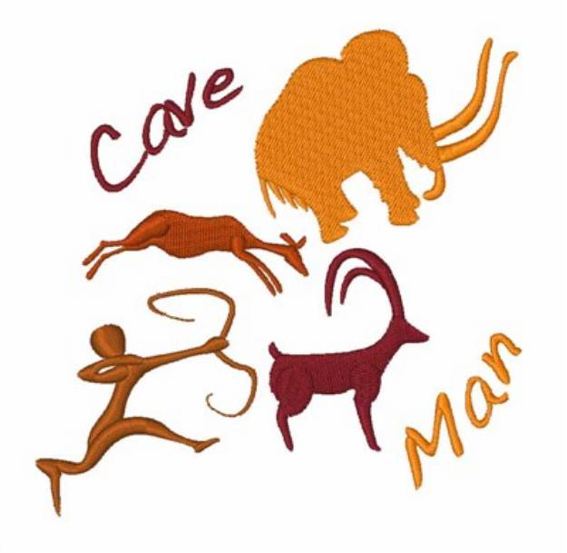 Picture of Cave Man Machine Embroidery Design