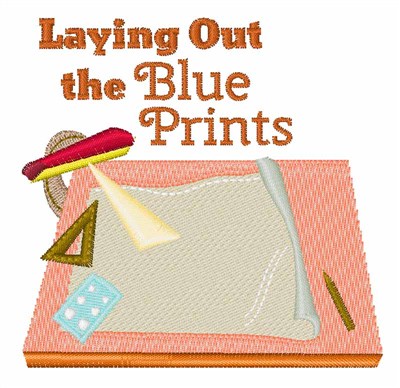 Blue Prints Machine Embroidery Design