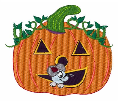Pumpkin Mouse Machine Embroidery Design