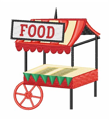 Food Cart Machine Embroidery Design