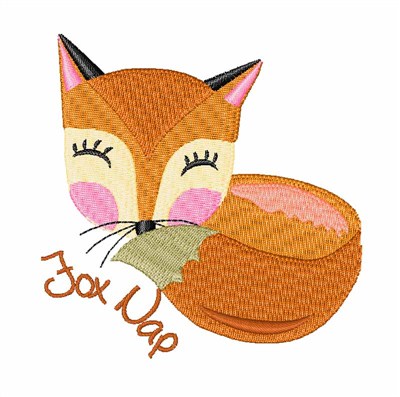 Fox Nap Machine Embroidery Design