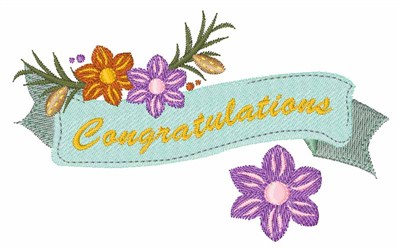 Congratulations Machine Embroidery Design