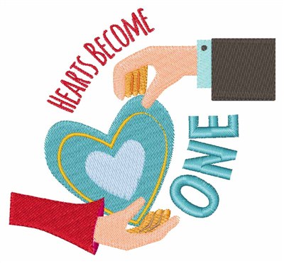 Hearts Become One Machine Embroidery Design