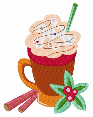 Latte Drink Machine Embroidery Design