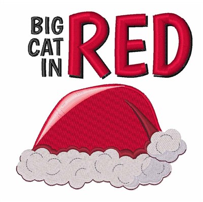 Cat In Red Machine Embroidery Design