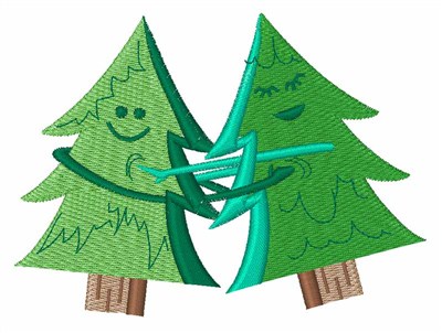 Happy Trees Machine Embroidery Design