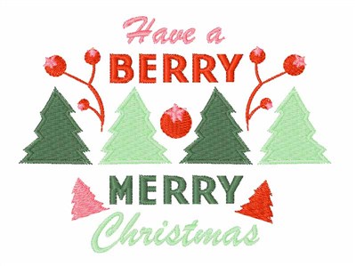 Berry Merry Christmas Machine Embroidery Design