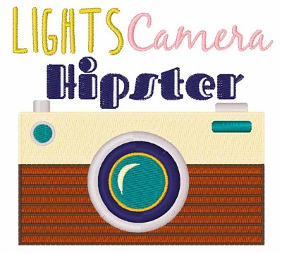 Lights Camera Hipster Machine Embroidery Design