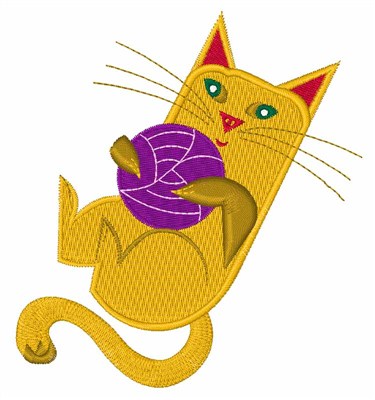 Playful Kitty Machine Embroidery Design