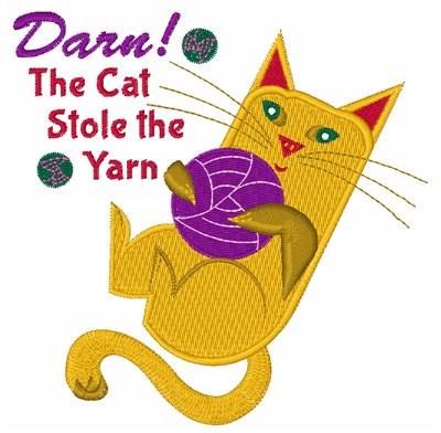 Darn The Cat Machine Embroidery Design