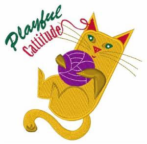 Picture of Playful Cattitude Machine Embroidery Design