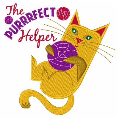 Purrrfect Helper Machine Embroidery Design