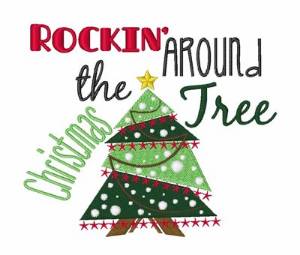 Picture of Rockin Christmas Tree Machine Embroidery Design