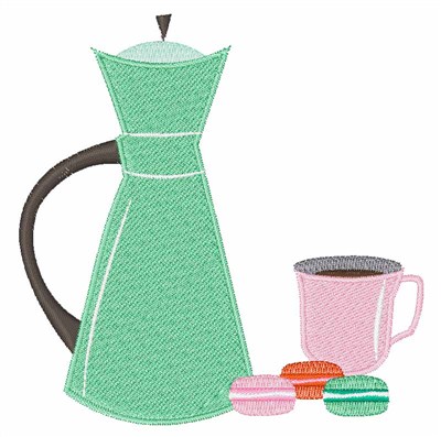 Coffee Time Machine Embroidery Design