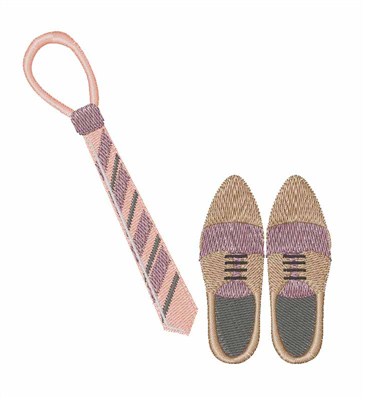 Tie & Shoes Machine Embroidery Design