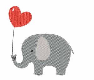Picture of Love Elephant Machine Embroidery Design