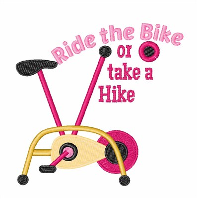 Ride The Bike Machine Embroidery Design