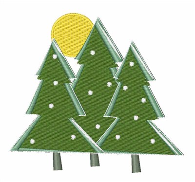 Holiday Trees Machine Embroidery Design