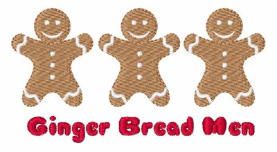 Ginger Bread Men Machine Embroidery Design