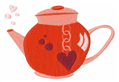 Love Teapot Machine Embroidery Design