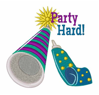 Party Hard Machine Embroidery Design